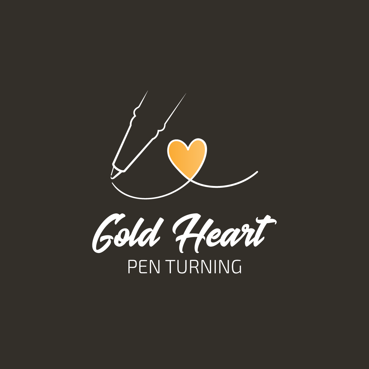 Gold Heart Pen Turning