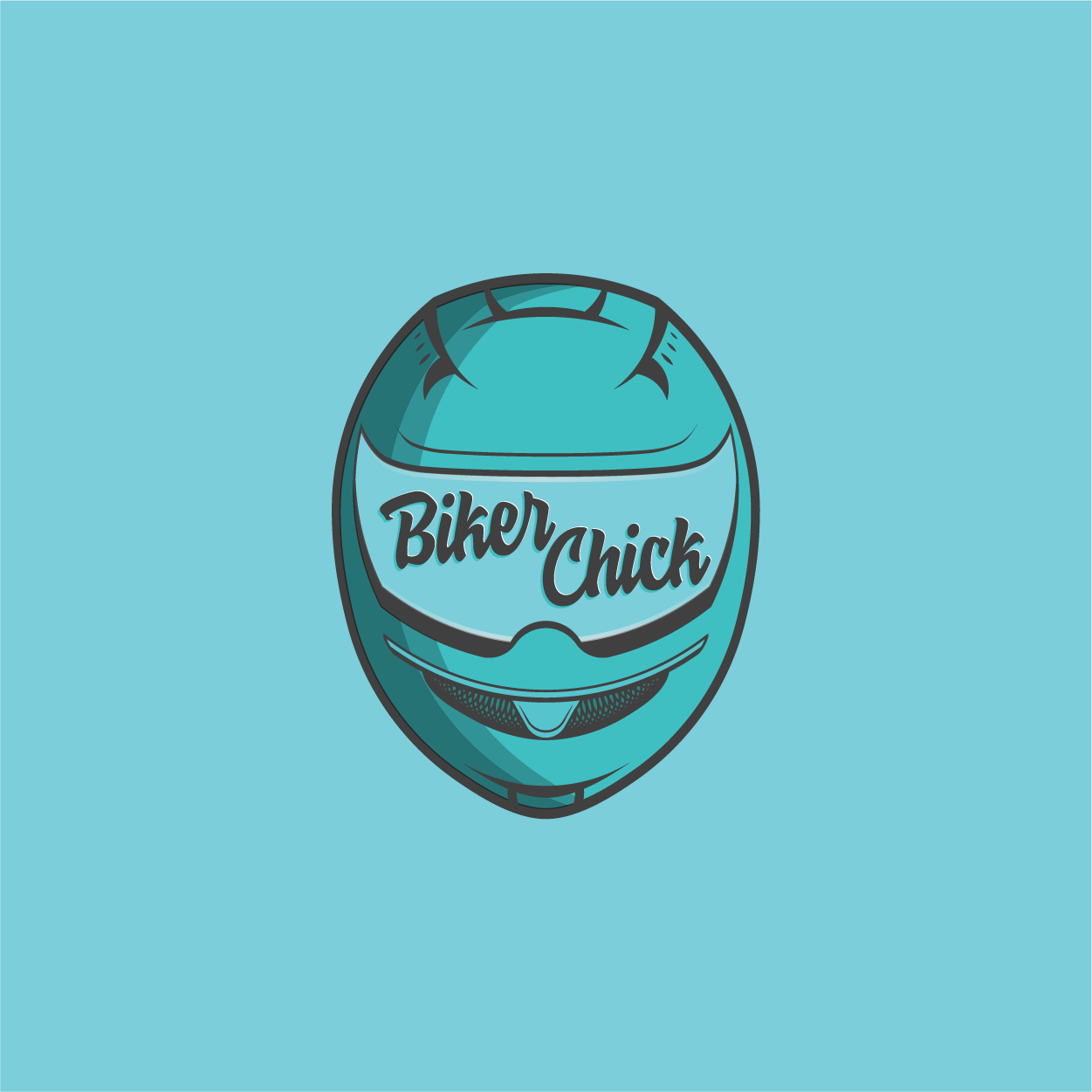 Biker Chick Logo Illustration